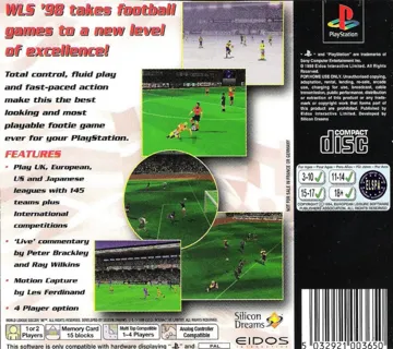 World League Soccer 98 (EU) box cover back